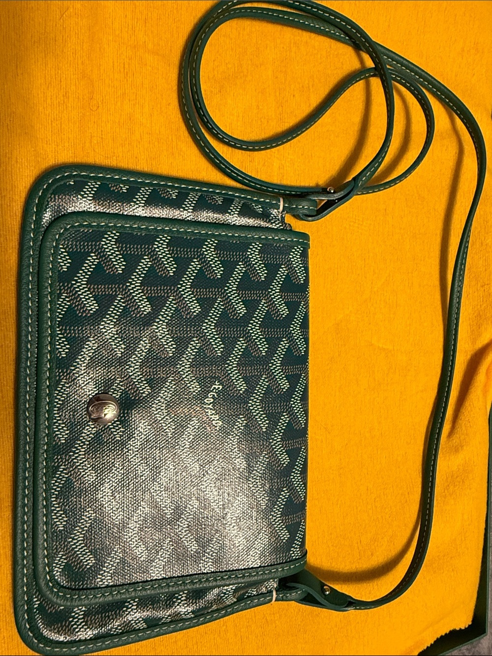Goyard Dark Teal Monogram Crossbody Bag - Picture 2 of 6